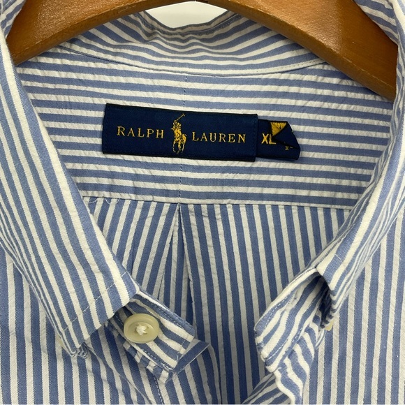 Polo Ralph Lauren Stripe Short Sleeve Seersucker Shirt Size XL - Picture 6 of 7